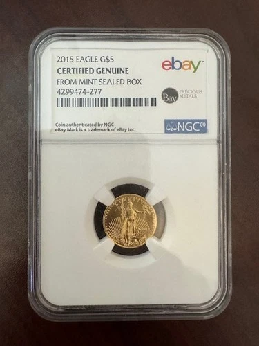 2015 $5 American Gold Eagle 1/10 oz NGC Gold Coin Uncirculated
