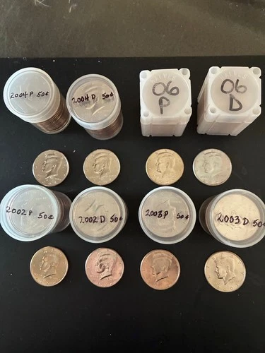P + D BU Kennedy Half Dollars - 2002 / 2003 / 2004 / 2006 qty 20 per tube