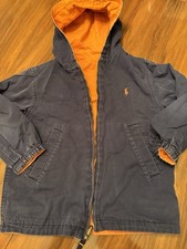 Polo Ralph Lauren Logo Toddler Sz 4 Blue/Orange Reversible Canvas Jacket