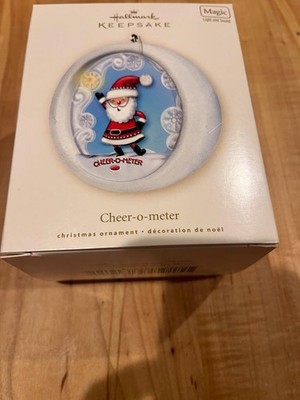 Hallmark Keepsake Ornament 2008 Cheer-o-Meter Magic Light Sound MIB Santa Claus