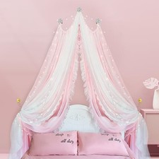 Bed Canopy for Girls, a New 216.5"W x 110"L Pack of 1 Pink-light Pink