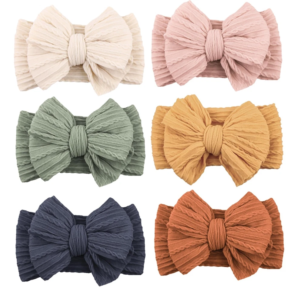 Soft Stretchy Nylon Baby Headbands with Bows for Newborn Toddler Girls-6PK - Image 2 of 4