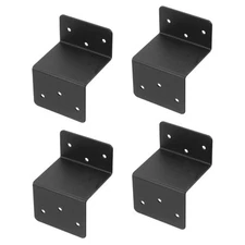 4Pcs Z Bracket, Double Angle Channel Profile Corner Brace, 3.2"x2.36"x2", Black