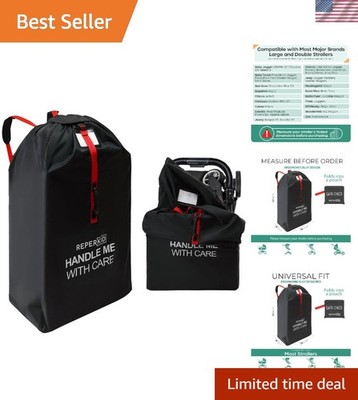 Compact Folding Stroller Bag with Shoulder Straps   Ideal for Traveling Families