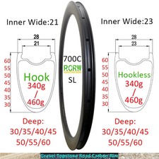 700C Gravel Road Bicycle Carbon Rim 28mm Wide Disc V Brake Tapeless Ring Matte