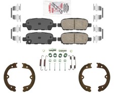 AmeriPro Ceramic Disc Brake Pads Parking Shoes Hardware For Infiniti FX35 09-12