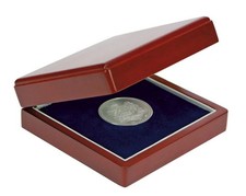 SAFE 7912 Holz-M&uuml;nz-Etui f&uuml;r 1 M&uuml;nze bis 90 mm Durchmesser I 11 x 11 x 3.7 cm