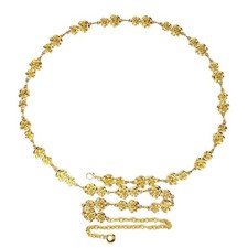 Plus Size Chain Belt for Women, Rose Metal Chain Belt Women Belly Waist Chain...