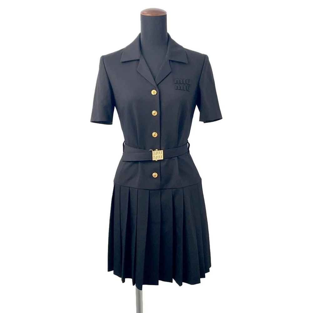 Miu Miu — MIUMIU one piece Size 36 Wool/Polyurethane Black MF5621