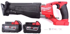 Milwaukee FUEL 2821-20 18V Reciprocating Saw Sawzall, (2) 48-11-1850 Battery M18