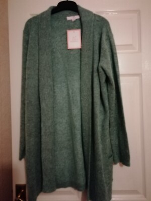 Julipa lange Strickjacke Größe 12/14 in salbeigrünem Farbton