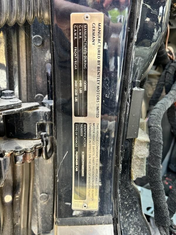 2006 BENTLEY CONTINENTAL FLYING SPUR Rear Carrier Differential Final Drive 2.85