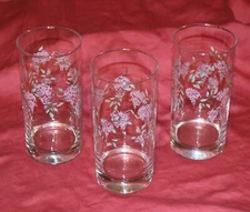 Corelle 16oz Wisteria Glasses -lot of 3