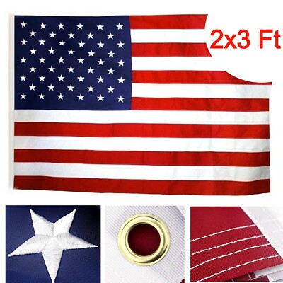 2'x3' For Sale 2x3 FT American Flag For Outdoor, Made In USA, Heavy Duty Nylon, Embroidered Stars, Sewn Stripes American Flags - Foto 12