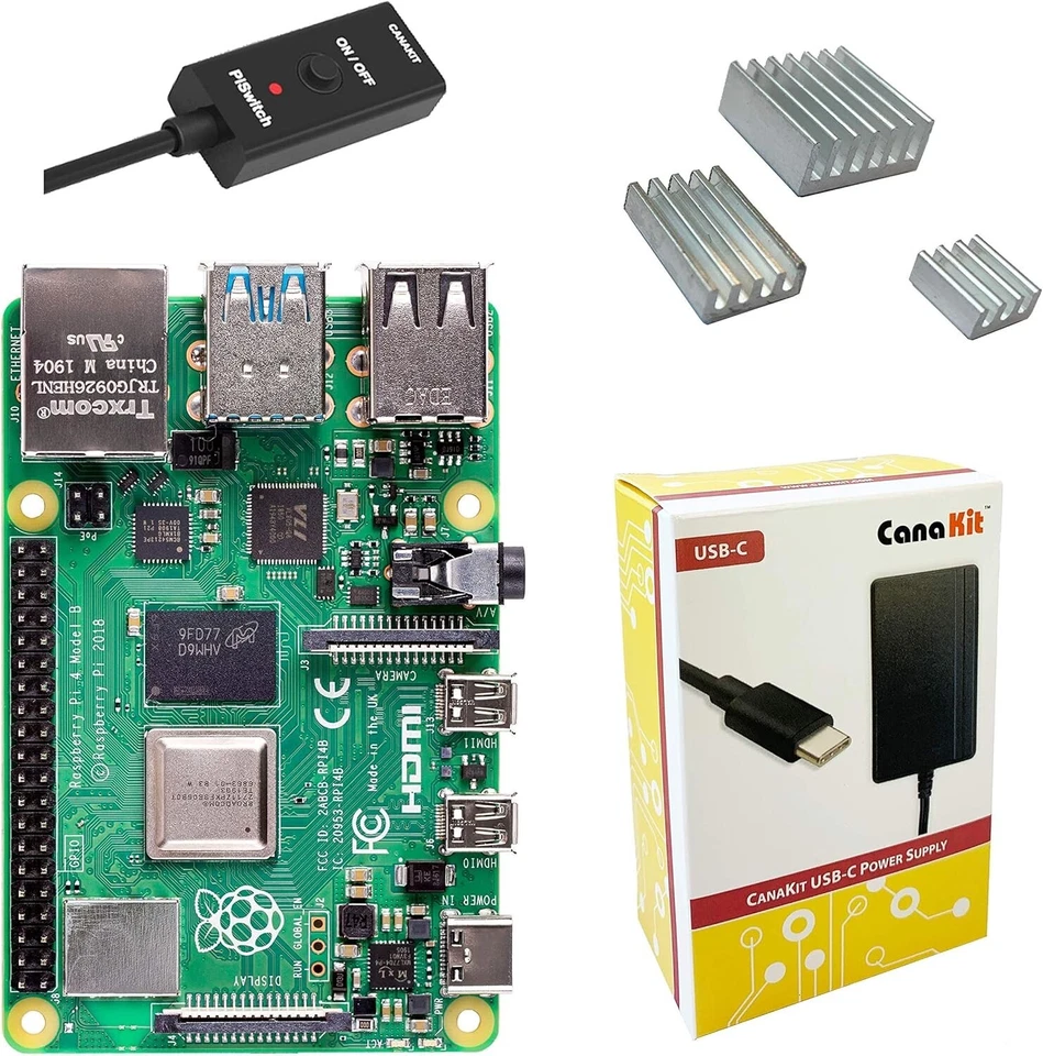 Raspberry Pi 4 4GB Basic Kit with Power Supply and Essential Cooling Accessories - Image 2 of 2