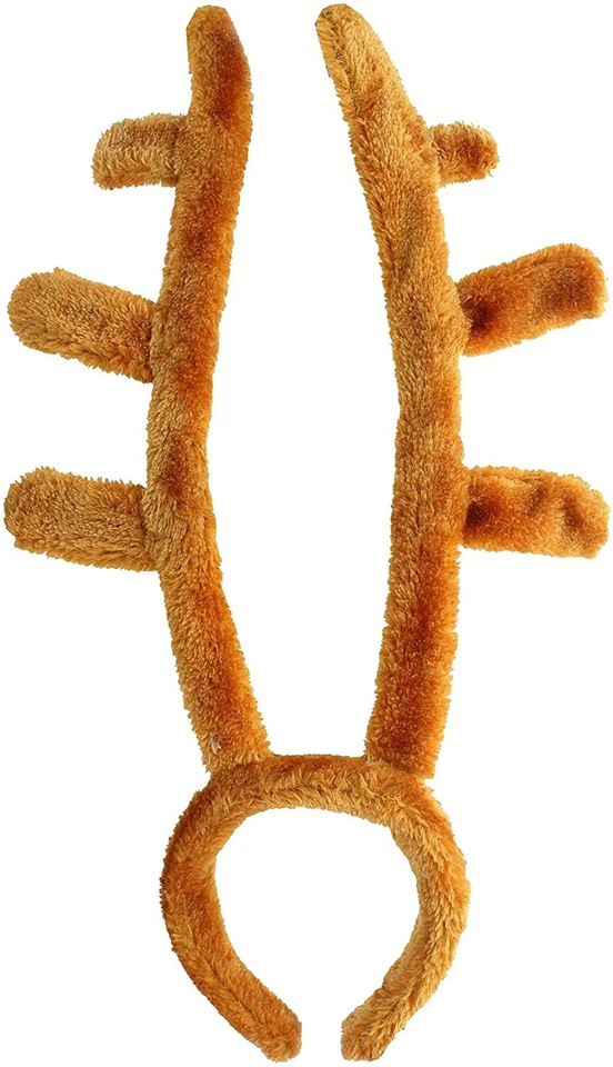 Diadema marrón con cuerno de reno en felpa Foto 2 de 2