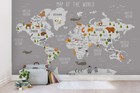 3D Cartoon World Map Wallpaper Wall Mural Removable Self-adhesive Sticker 314