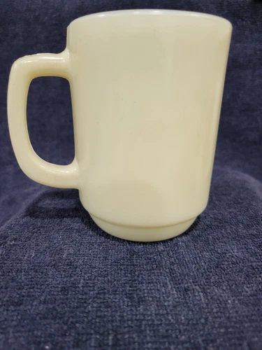 Vintage Fire King D Handle Coffee Mug Cream Color