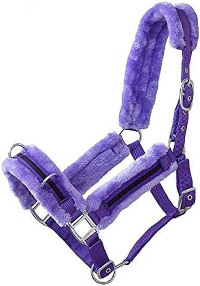 QHP Kappzaum Halfter-Kombi Kunstfell - Für Pferde Vollblut Größe