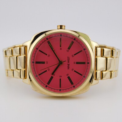 NINE WEST 9W NW/1752 Gold Tone Quartz Analog Women's Watch Sz. 7'' New Battery