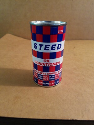 Vintage Can of Steed Oil Conditioner Advertising NOS SEALED CAN COLLECTABLE