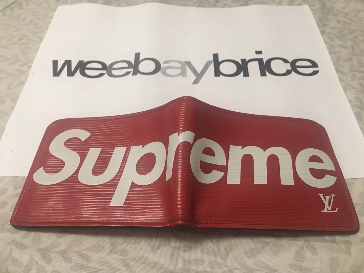 Wallet Louis Vuitton X SUPREME Black Original & Fake 