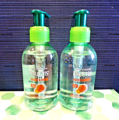 2 Garnier Fructis Sleek & Shine Anti-Frizz Serum for Frizzy Dry Hair Argan Oil