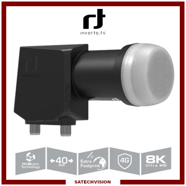 LNB Twin Inverto Ultra 0,2 dB Gain 70 dB Tête 2 Sorties Full HD 3D UHD 4K & 8K - Photo 1/1