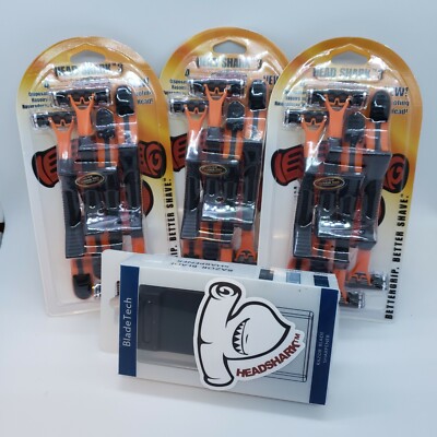 Head Shark Razor,razor sharpener,head shaver,skull shaver /3 packs,1 sharpener 
