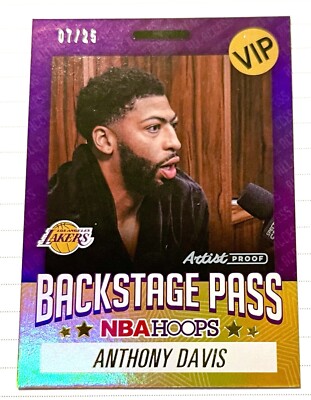 2020-21 Panini NBA Hoops Anthony Davis Backstage Pass #3 LA Lakers #07/25 HOBBY