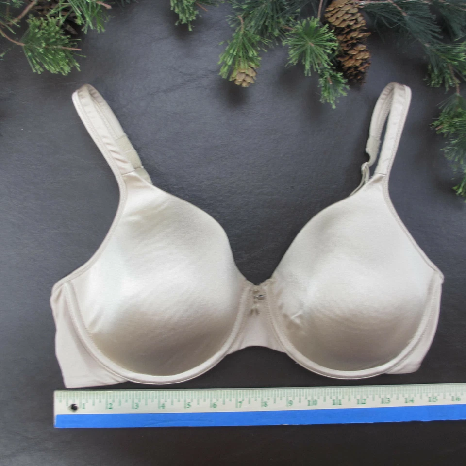 Hanes Bra 38D Tan Padded Underwire Adjustable Clasp Back - Image 2 of 4