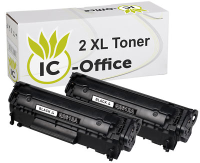 2 Toner XXL für HP Laserjet 1010 1015 1020 1022 3015 3020 3030 3050 Q2612A 12A