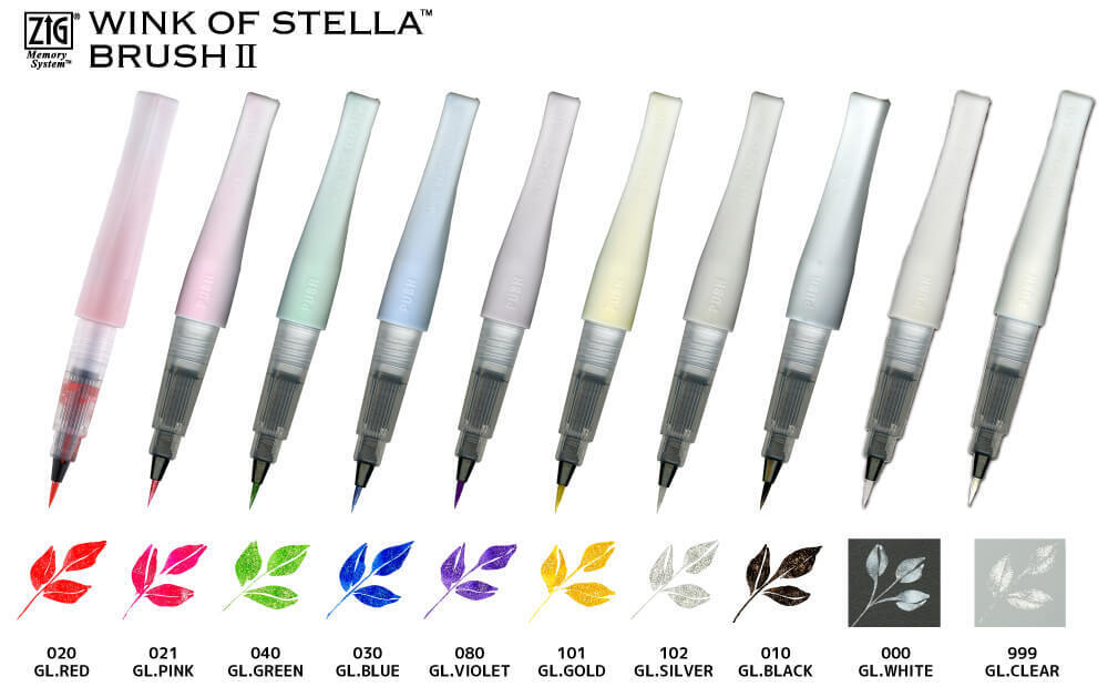 Zig Wink Of Stella Glitter Brush Marker II Assorted Colours
