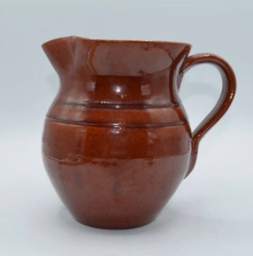 Vintage Redware Pitcher by Renowned Potter M L Owen Seagrove NC 