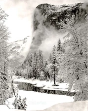 1948/80 Vintage ANSEL ADAMS Landscape Yosemite El Capitan Winter Tritone Photo