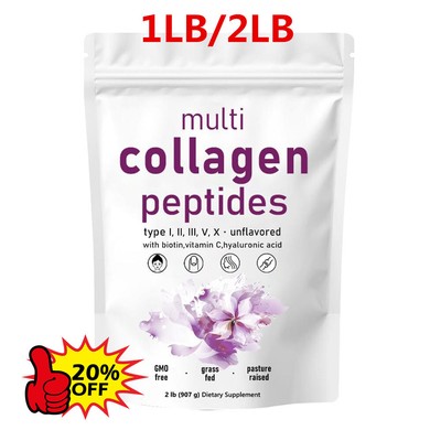 Multi Collagen Peptides Powder,Hydrolyzed Protein Peptides (Type I,II,III,V,X ).