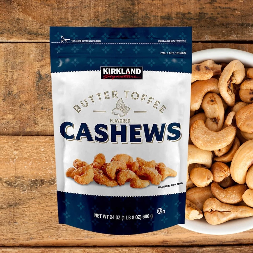4 Packs Kirkland Signature Butter Toffee Cashews 24 oz Each = 96 oz (6 lbs) - Image 3 of 4