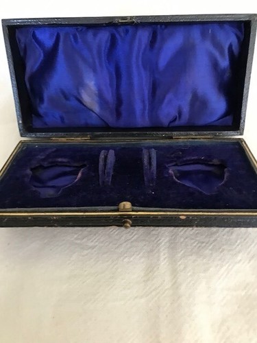 Antiguo par de sales de plata en forma de concha Birmingham 1901 en caja - Imagen 4 de 7