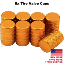 8x Universal Tire Valve Stem Caps For Car, Truck Standard Fitting (Yellow Gold)