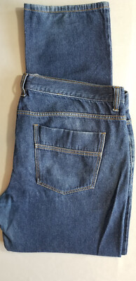 JOHN BANER Men Straight Stretch Turkish 100% Cotton Denim Jean - 42x34 Dark Blue
