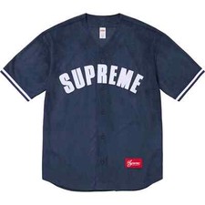 Supreme Ultrasuede Mesh Baseball Jersey Black Navy Grey 3colors Size S-XXL