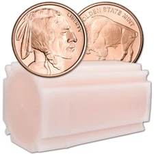 1 oz. Golden State Mint Copper Round Buffalo .999 Fine Tube of 20