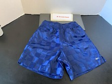 Amazon Essentials Blue Checkered Nylon Shorts Kids Sz XS 4-5 Pre-Owned EUC