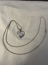 Sterling Heart Mother Daughter Pendant Necklace 24