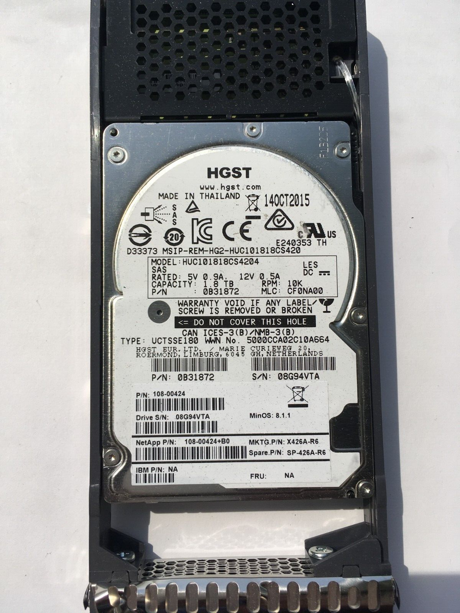 LOT OF 10* NETAPP 1.8TB 10K 12Gb/s 2.5