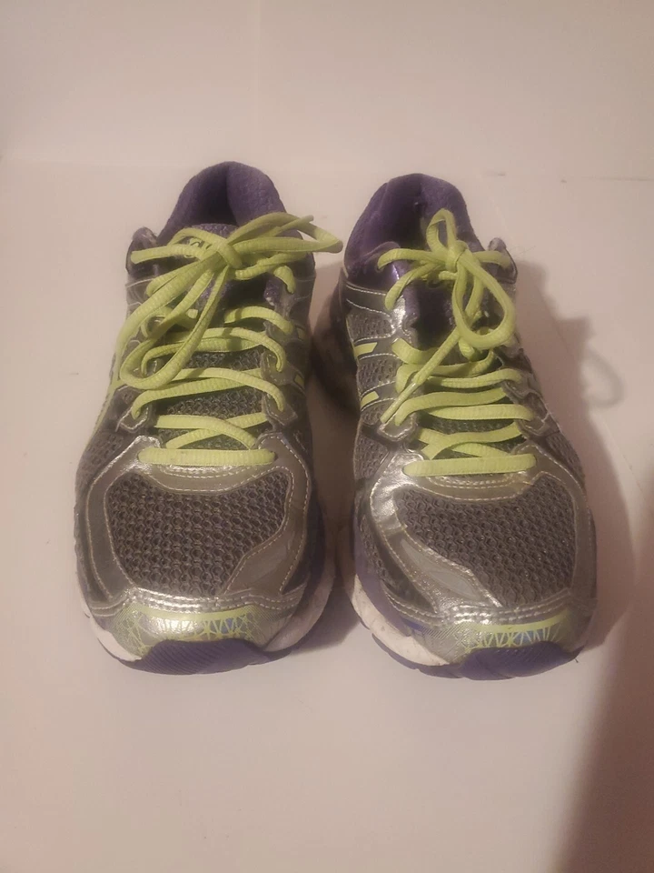 Zapatos para correr ASICS para mujer GEL-Kayano 21 verde carbón afilado púrpura EE. UU. 7. T4H7N Foto 2 de 4