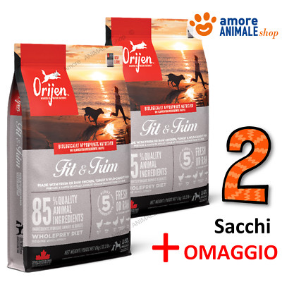 2 Säcke - ORIJEN Hund Fit And Trim   11,4 KG - Kroketten für Hunde Adult