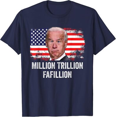Million Trillion Fafillion Confused Biden Trump Debates 2024 Small, Navy Blue 