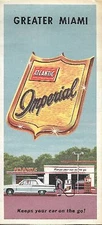 1965 ATLANTIC REFINING Map MIAMI BEACH Coral Gables Hialeah Coconut Grove Graves