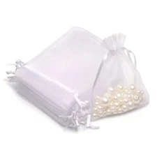 50PCS Premium Sheer Organza Gift Bags, 3X4 inch Elegant Jewelry Pouches, Wedd...